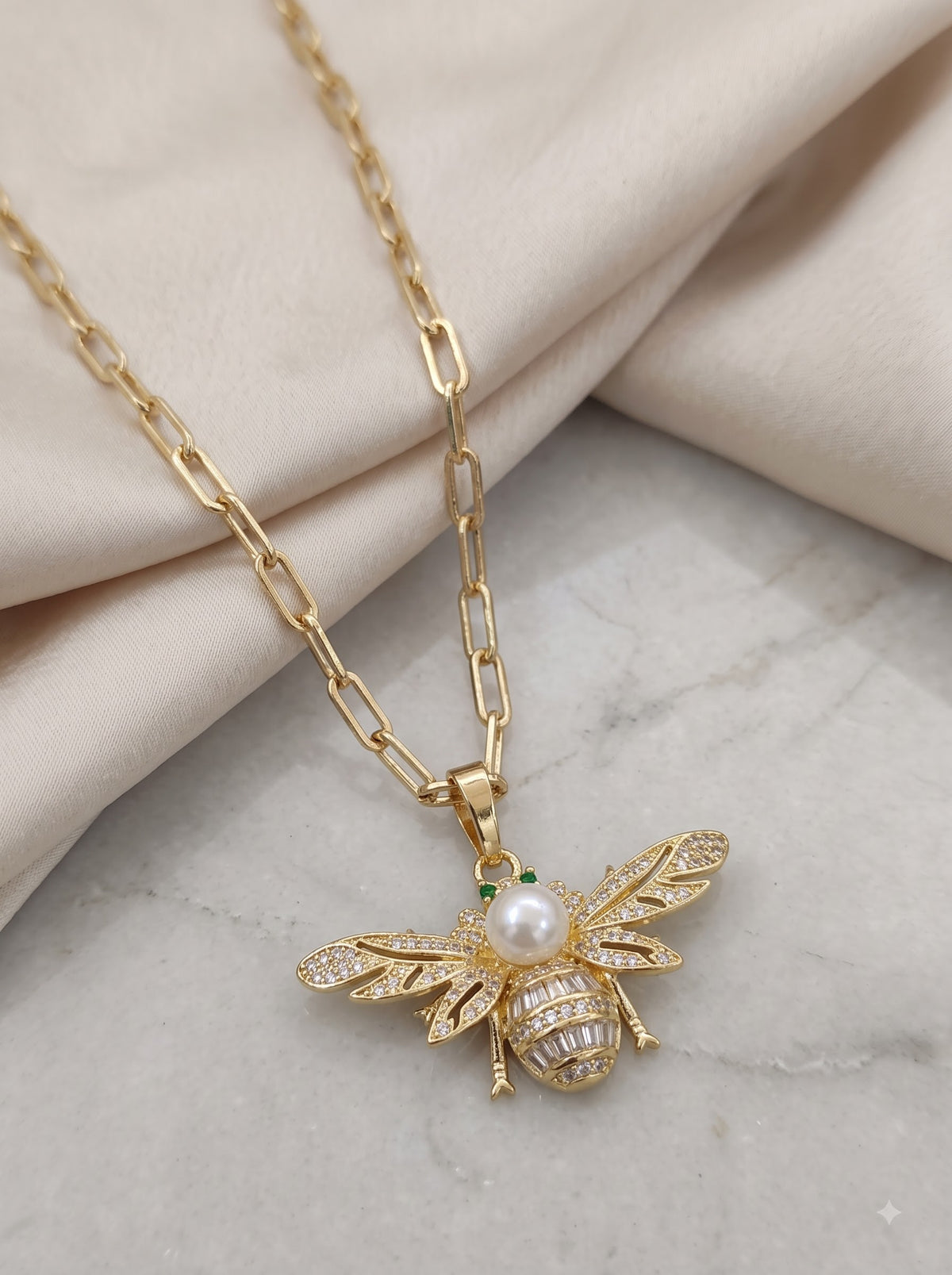 Honey-Gilded Artisan Bee Pendant