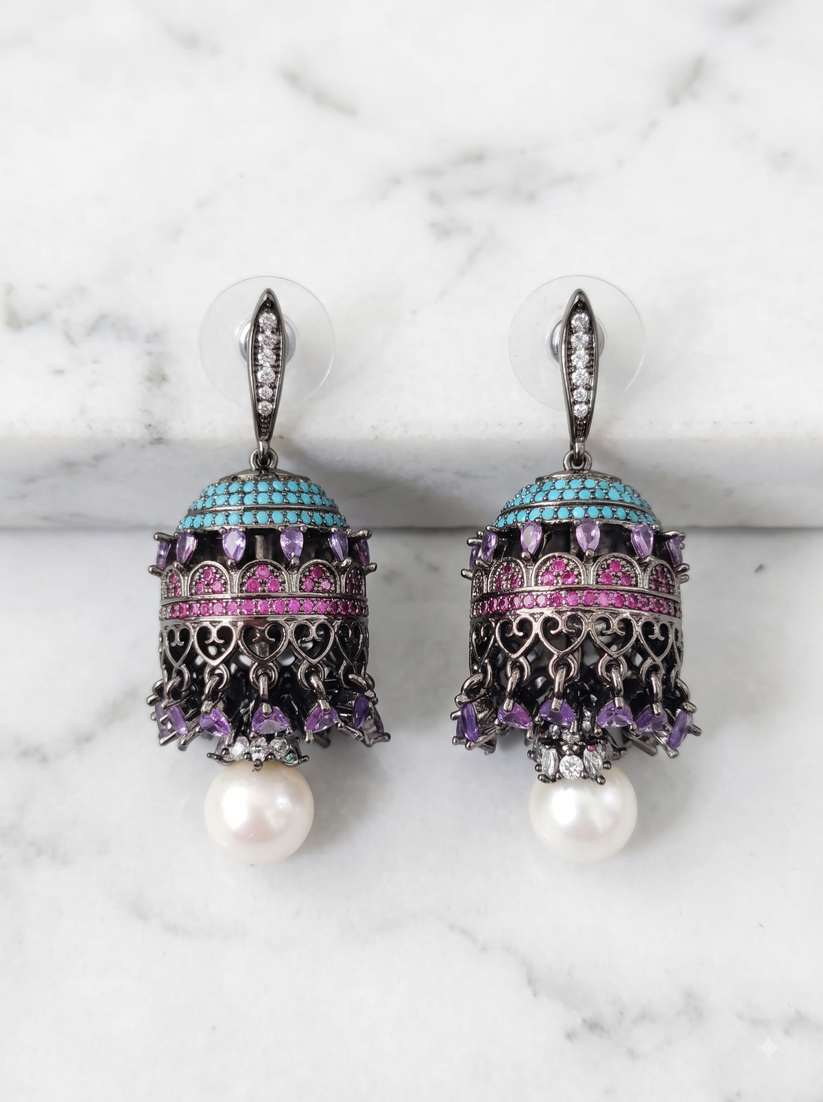 Midnight Bloom Jhumkas