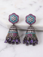 Midnight Blossom Jhumkas