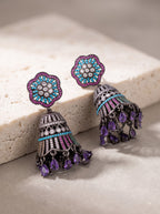 Midnight Blossom Jhumkas