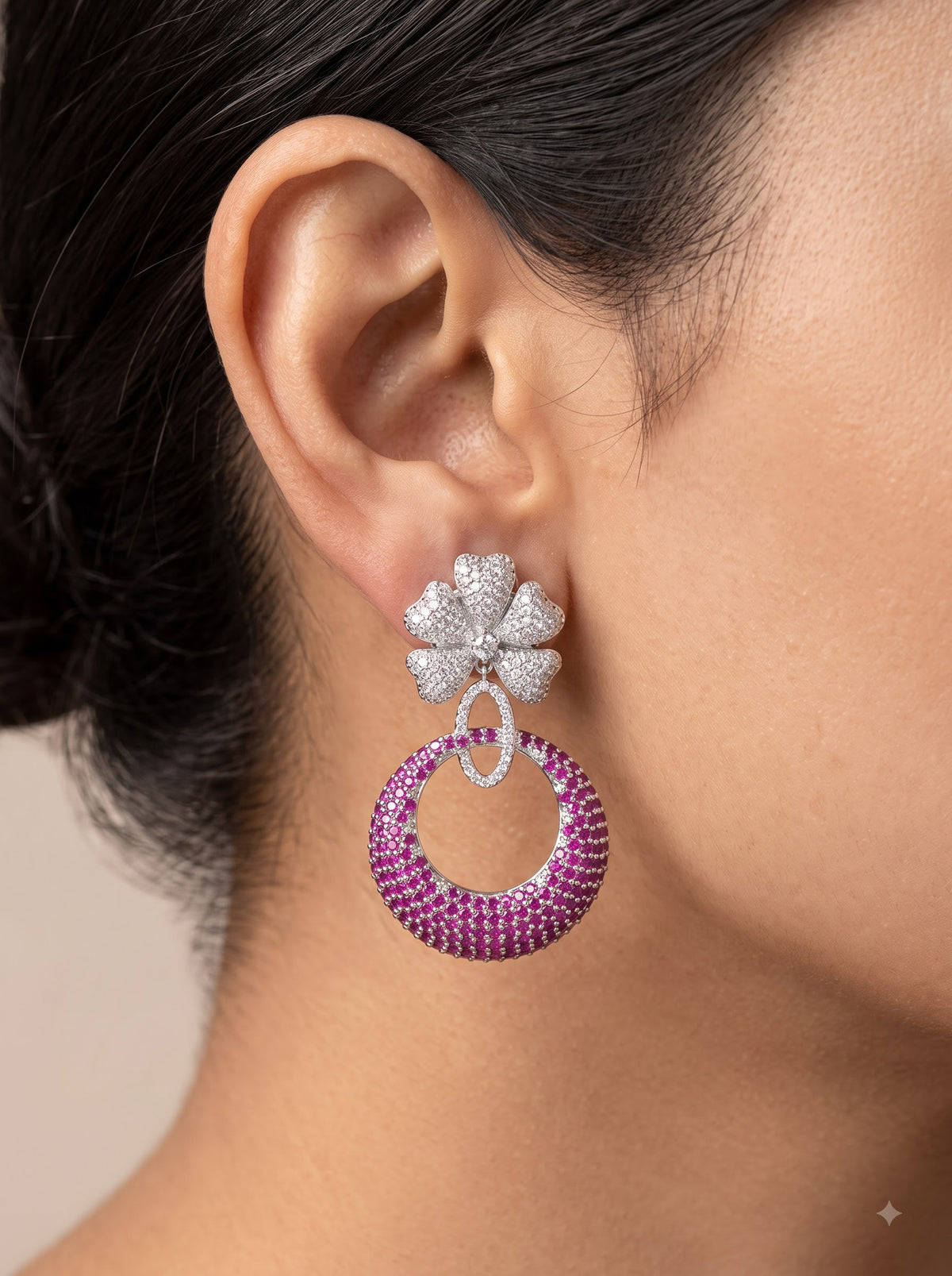 The Blush Bloom Jhumka-Hoop