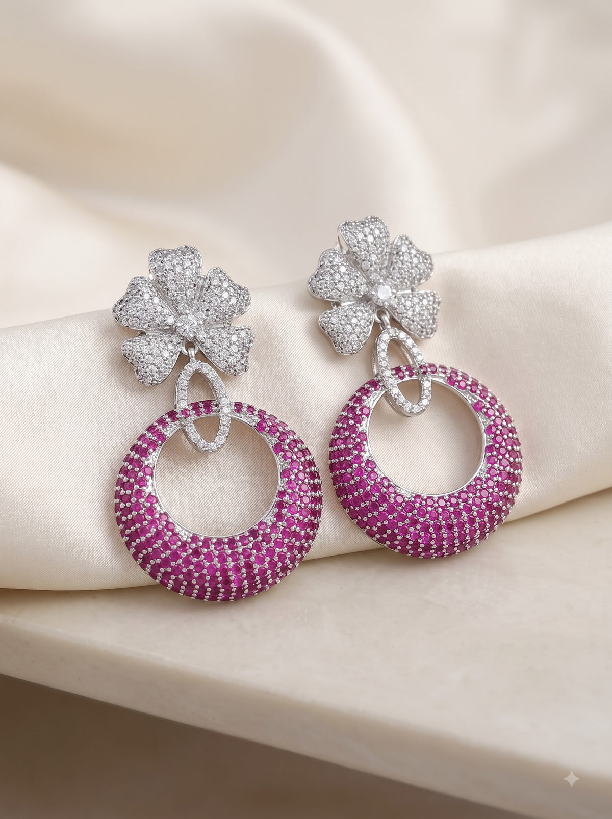 The Blush Bloom Jhumka-Hoop