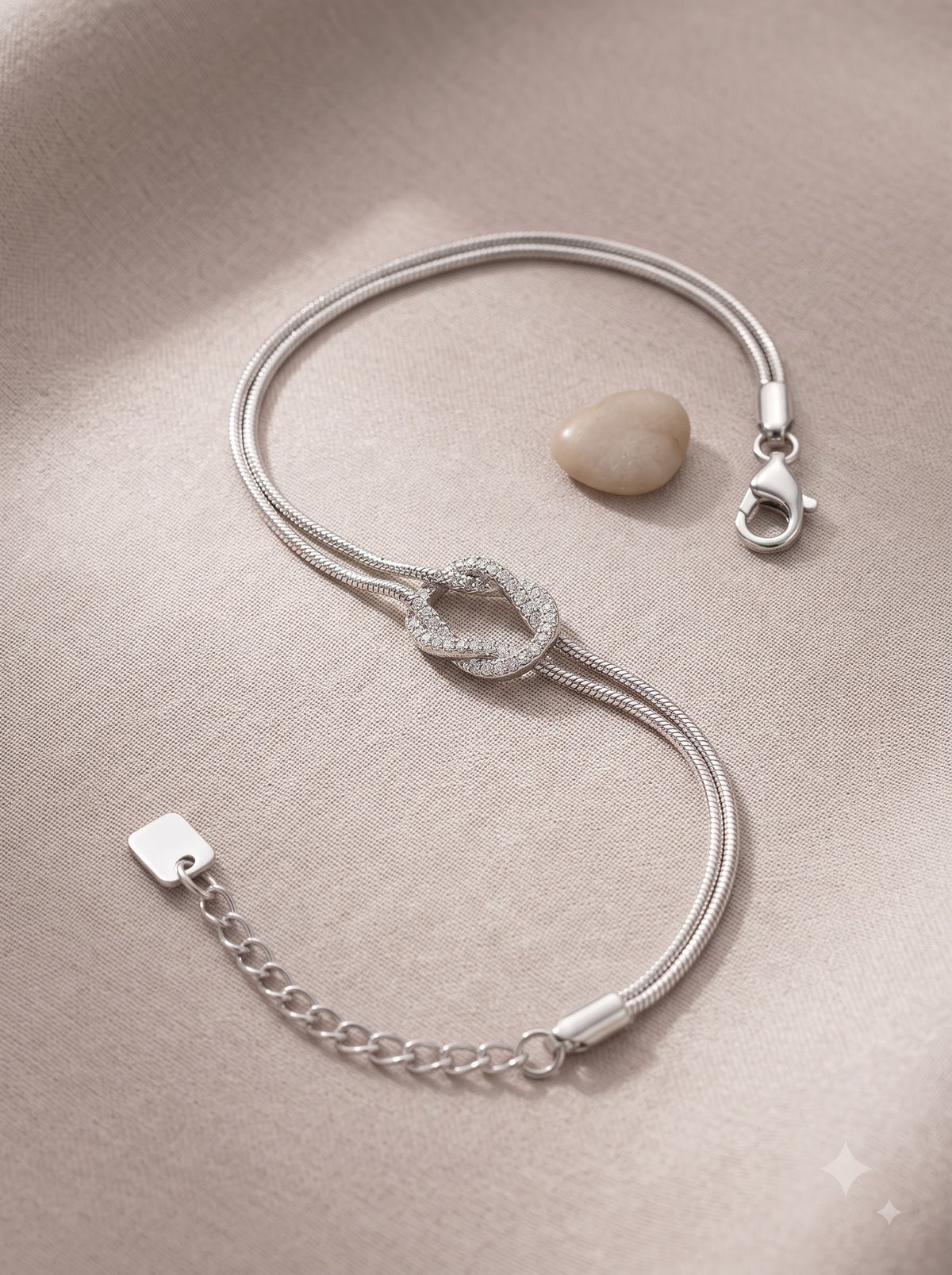 Silver Knot Statement Bracelet