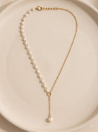 Lumina Asymmetric Pearl Lariat