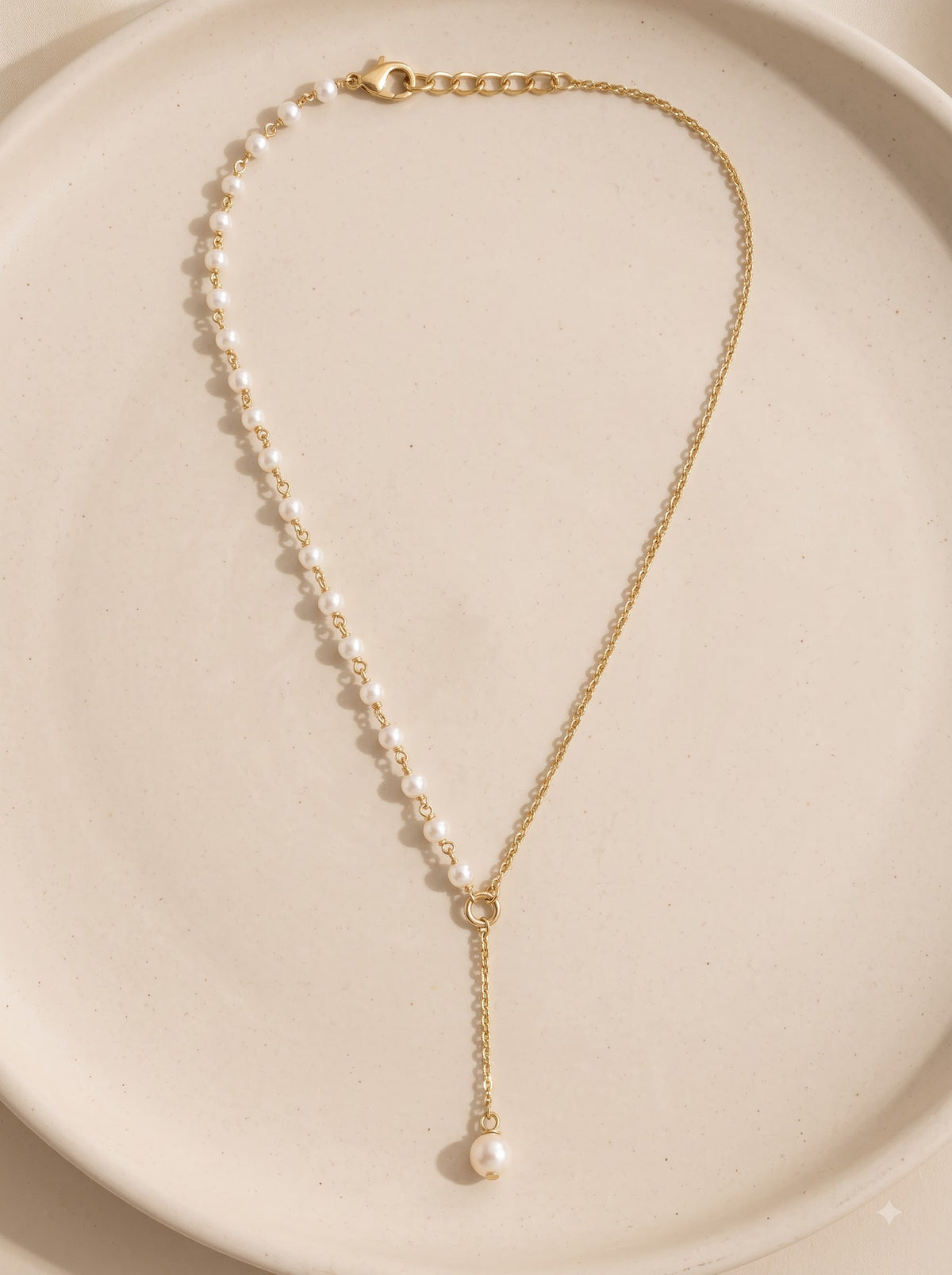 Lumina Asymmetric Pearl Lariat