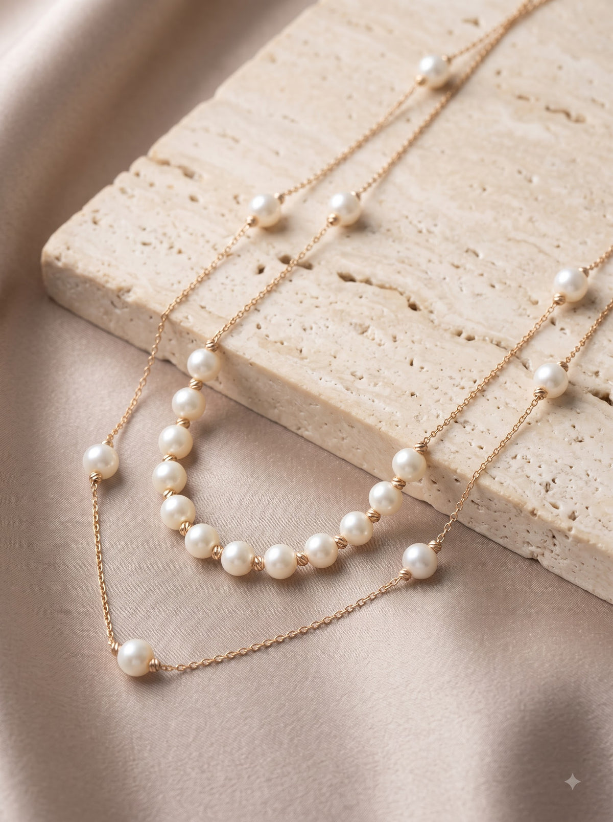 Lumina Pearl & Gold Chain Suite