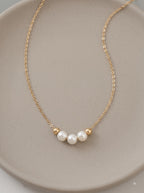 Trinity Pearl Bead Necklace