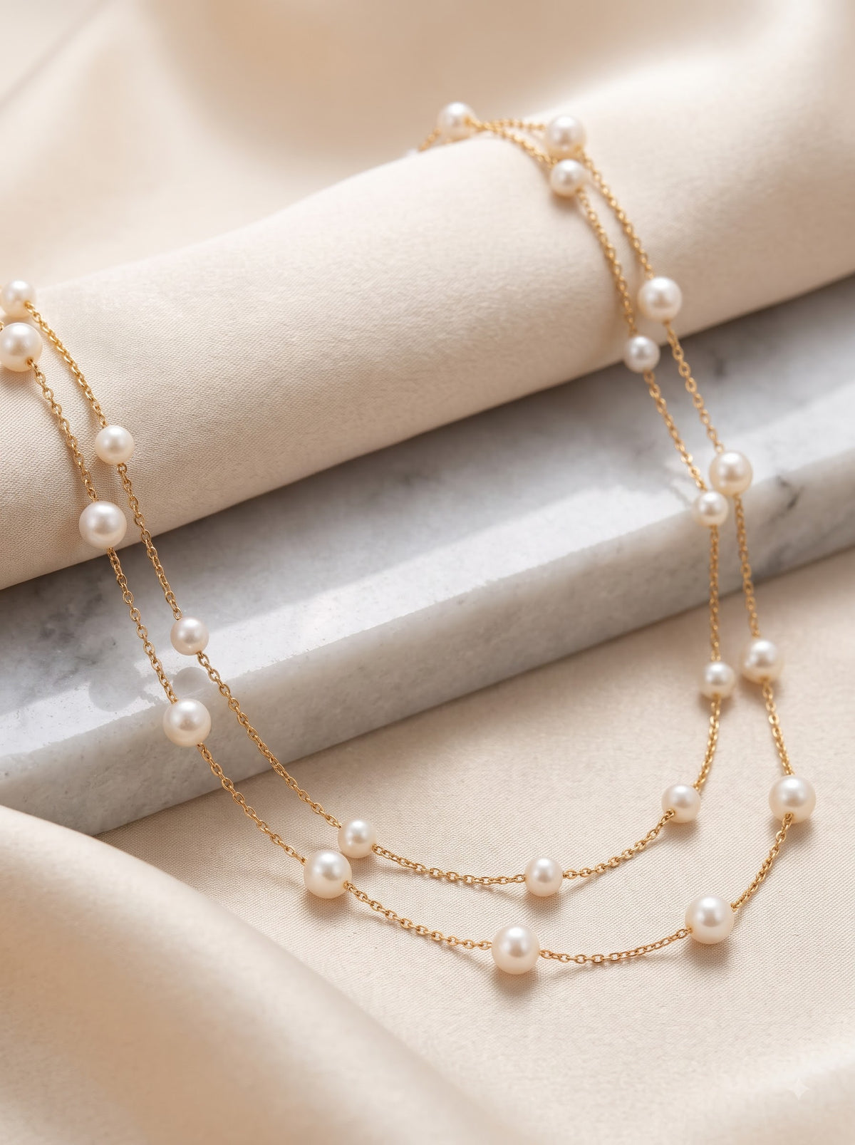 Lumina Multi Strand Pearl Necklace