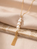 Lumina Pearl & Mesh Necklace