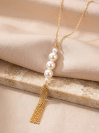 Lumina Pearl & Mesh Necklace