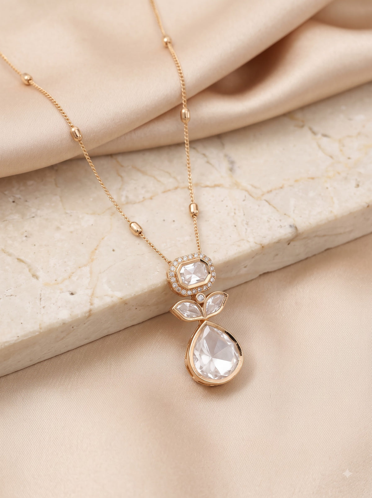 Celestial Gold Solitaire Pendant