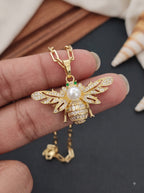 Honey-Gilded Artisan Bee Pendant