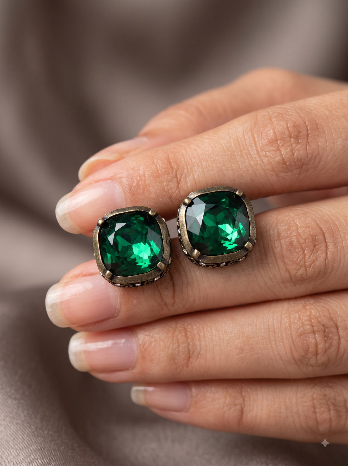 The Emerald Mosaic Stud