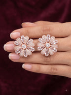 The Rose Petal crystalline Stud