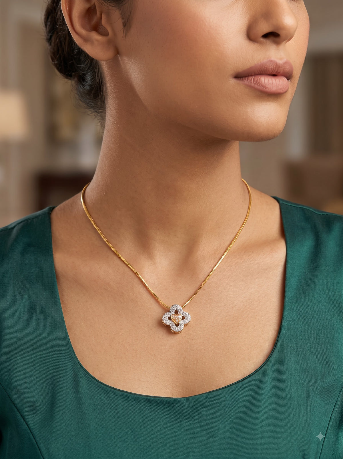 Clover Blossom Gold Pendant