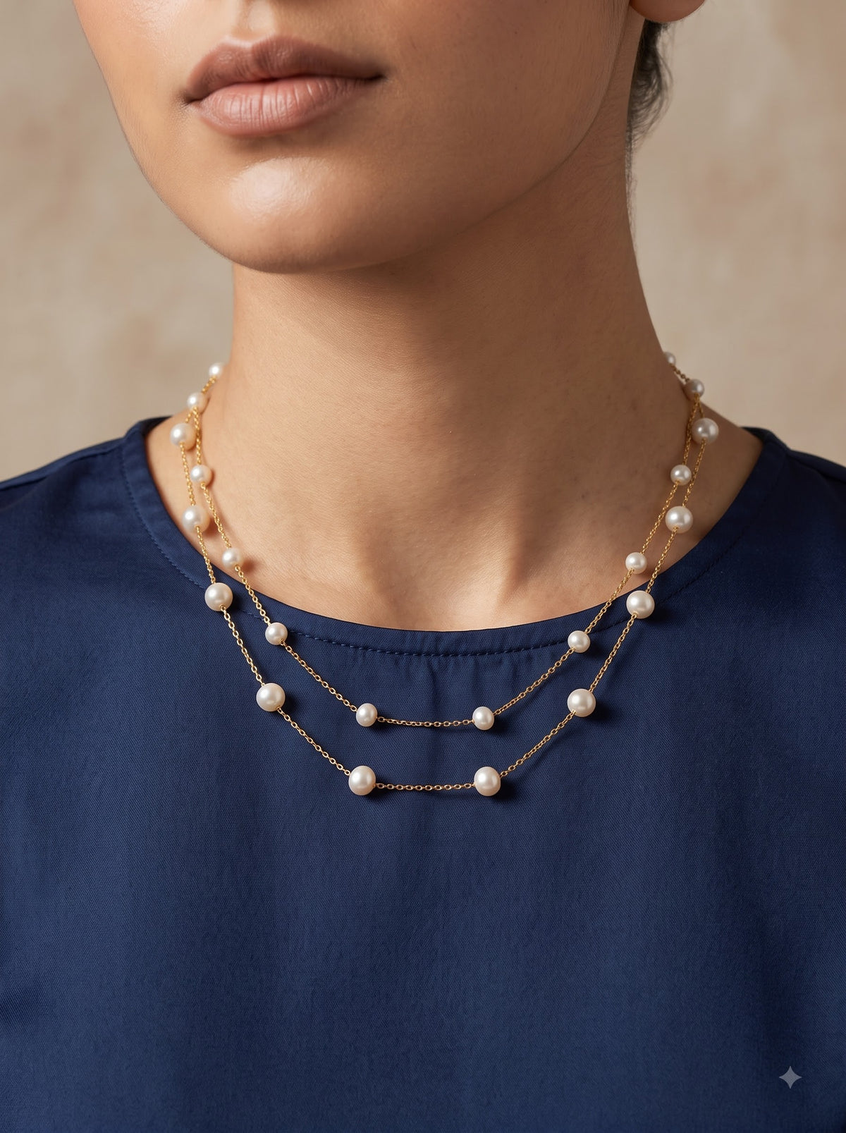 Lumina Multi Strand Pearl Necklace