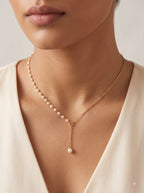 Lumina Asymmetric Pearl Lariat