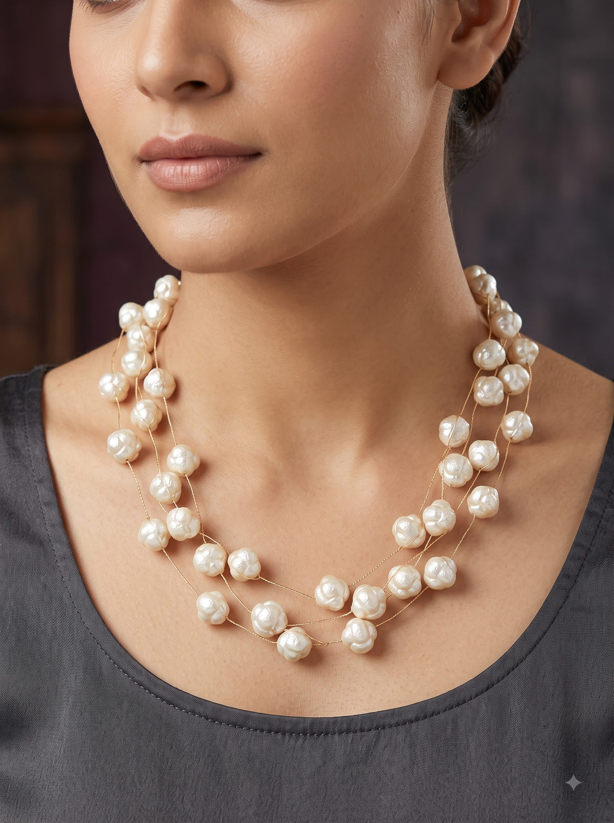 Etheria Multi-Strand Pearl Necklace