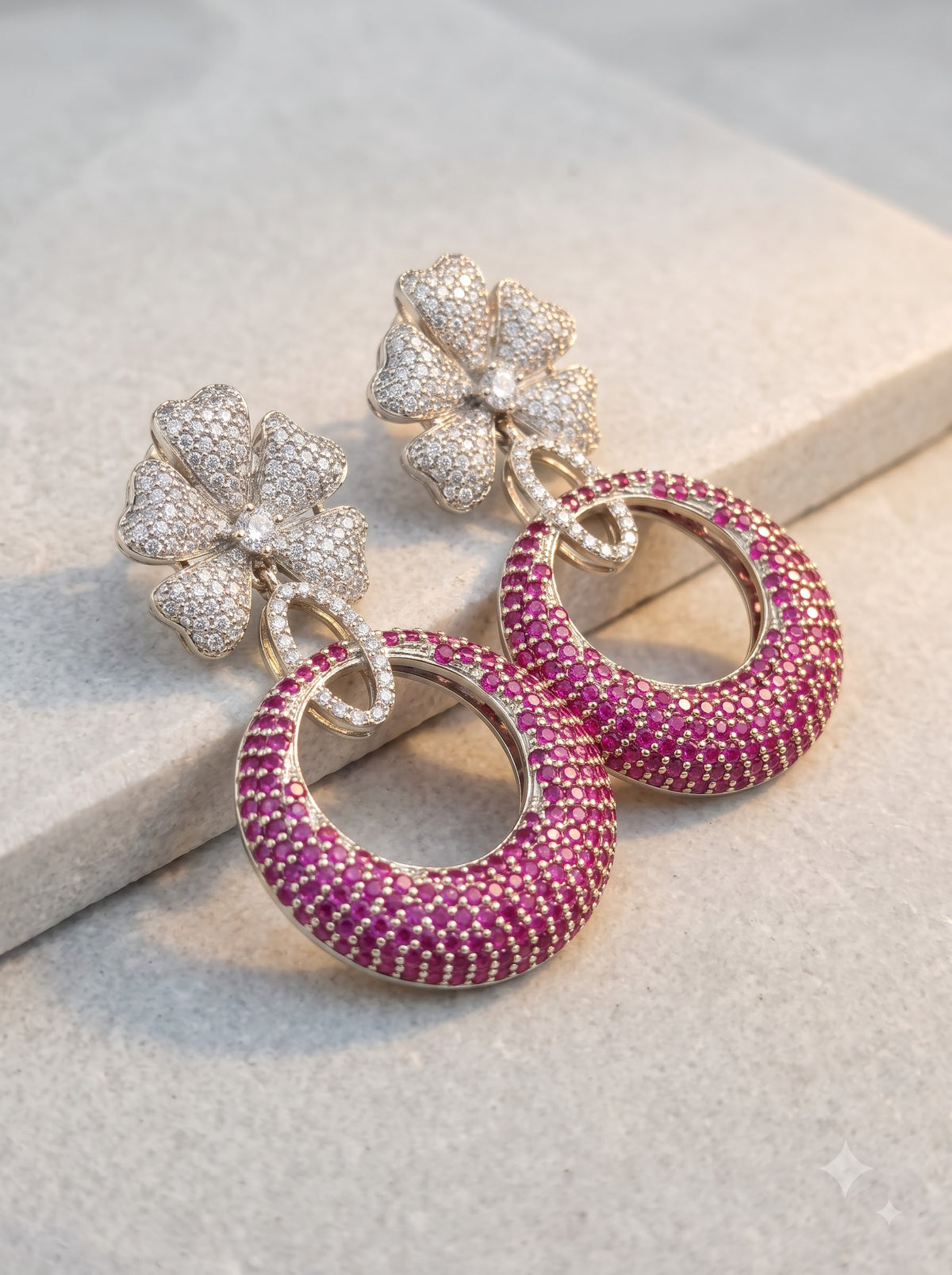 The Blush Bloom Jhumka-Hoop
