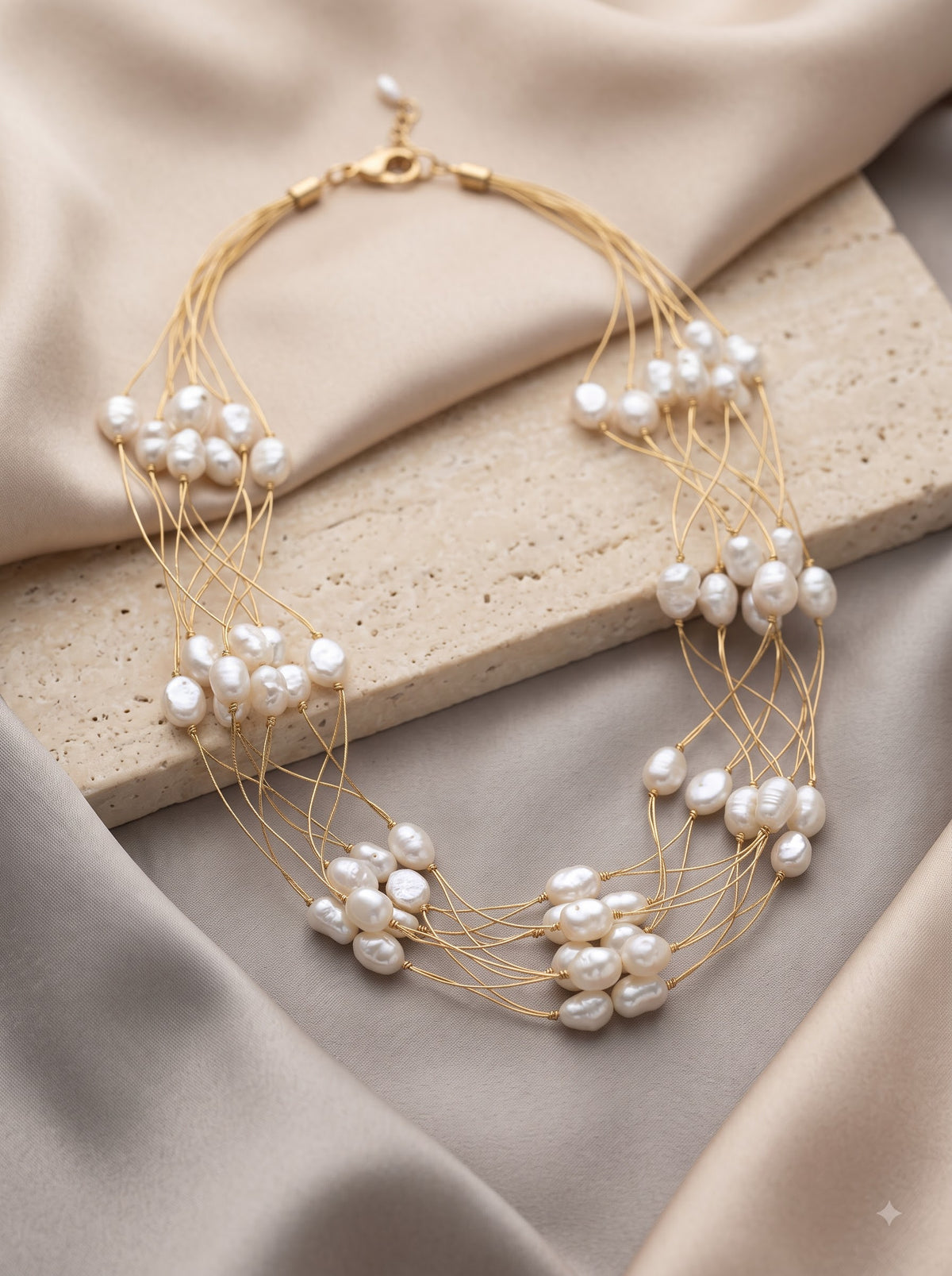 Etheria Multi-Strand Pearl Necklace