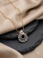 Aura Circular Stone Gold Pendant