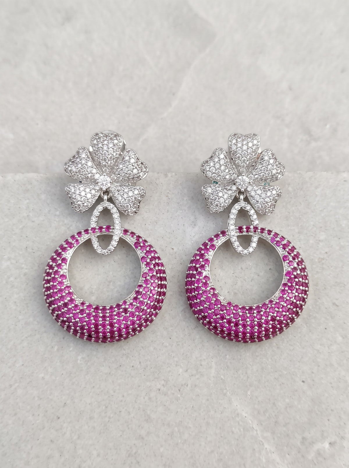 The Blush Bloom Jhumka-Hoop
