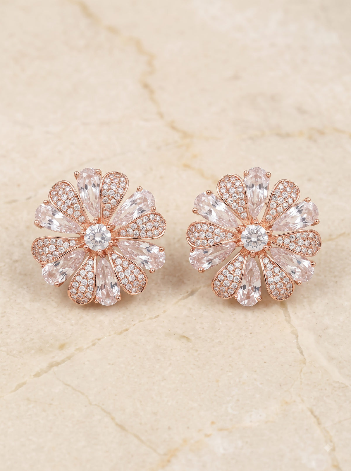The Rose Petal crystalline Stud