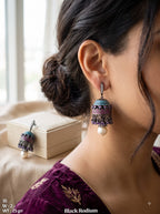 Midnight Bloom Jhumkas