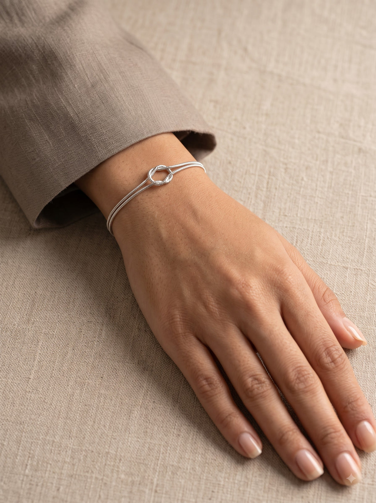 Silver Knot Statement Bracelet